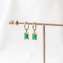 Emerald Green Huggie Earrings