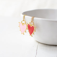 Enamel Heart Pendant Necklace