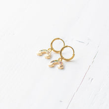 Tiny Rainbow Huggie Earrings