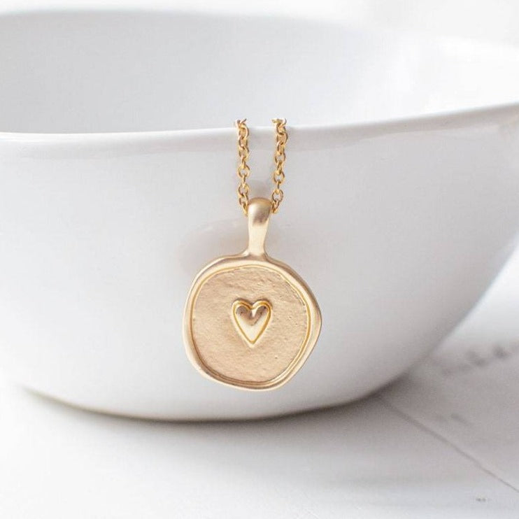 Heart hot sale coin necklace