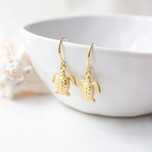Gold Plated Turtle Earrings
