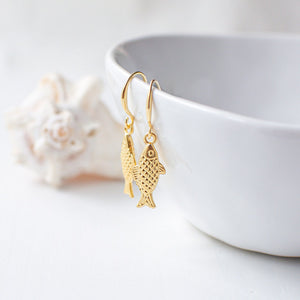 Gold Plated Fish Earrings