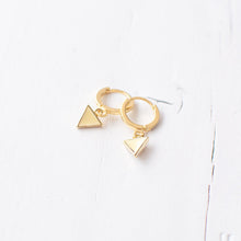 Yellow Triangle Huggie Earrings