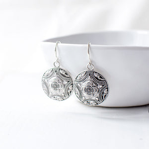 Antique Silver Ornate Earrings