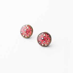 Red Leopard Pattern Earrings