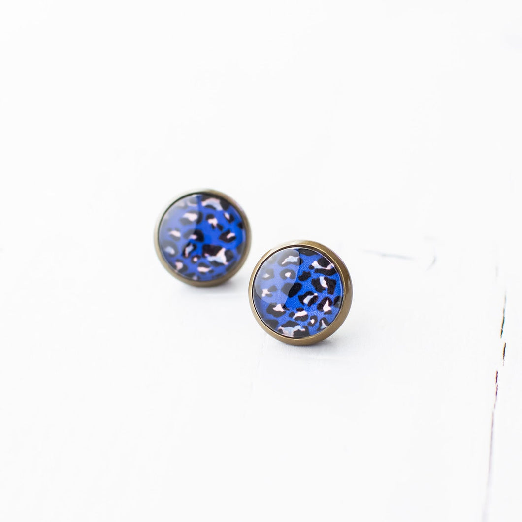 Blue Leopard Pattern Earrings