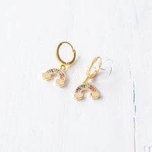 Tiny Rainbow Huggie Earrings