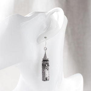 Antique Silver Tower Earrings