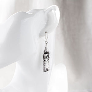 Antique Silver Tower Earrings