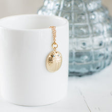 Gold Plated Scarab Beetle Necklace