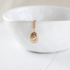 Tiny Oval Locket Necklace