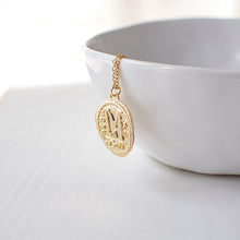 Letter M Coin Necklace