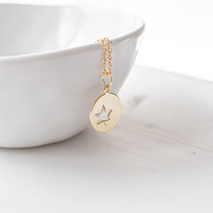 Gold Plated Maple Leaf Necklace
