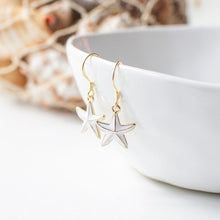 White Enamel Starfish Earrings