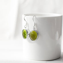 Lime Green Faceted Glass Earrings