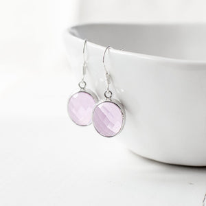 Lavender Faceted Glass Earrings