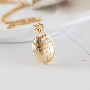 Gold Plated Scarab Beetle Necklace