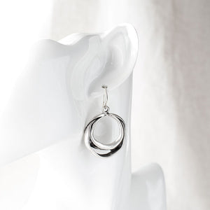 Antique Silver Round Earrings