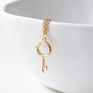 Tiny Key Charm Necklace