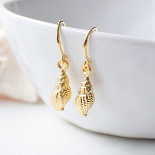 Gold Plated Seashell Earrings