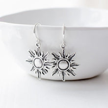 Antique Silver Sun Earrings