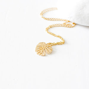 Gold Plated Monstera Leaf Necklace