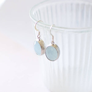 Powder Blue Faceted Glass Earrings