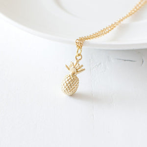 Gold Plated Pineapple Pendant Necklace