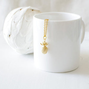 Gold Plated Pineapple Pendant Necklace