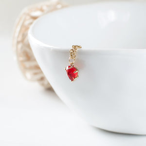 Tiny Red Heart Necklace