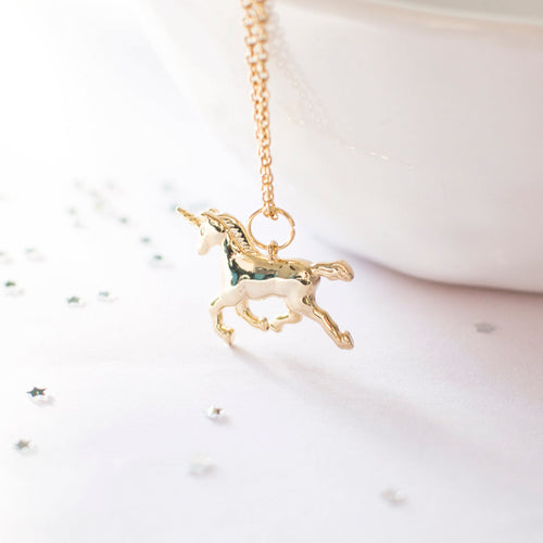 Gold Plated Unicorn Necklace