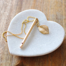 Gold Plated Whistle Necklace