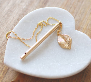 Gold Plated Whistle Necklace